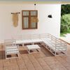 vidaXL 10 Piece Garden Lounge Set White Solid Pinewood