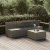 vidaXL 4 Piece Garden Lounge Set with Cushions Grey Poly Rattan