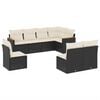 vidaXL 8 Piece Garden Sofa Set with Cushions Black Poly Rattan