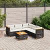 vidaXL 6 Piece Garden Sofa Set with Cushions Black Poly Rattan