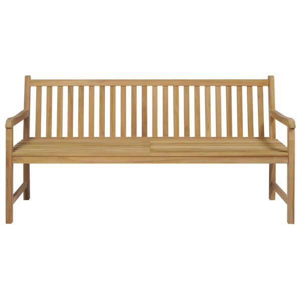 vidaXL Garden Bench with Beige Cushion 175 cm Solid Teak Wood