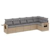vidaXL 6 Piece Garden Sofa Set with Cushions Beige Poly Rattan