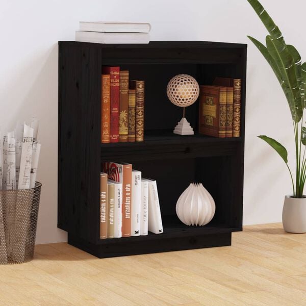 vidaXL Console Cabinet Black 60x34x75 cm Solid Wood Pine