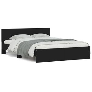 vidaXL Bed Frame without Mattress Black 150x200 cm King Size
