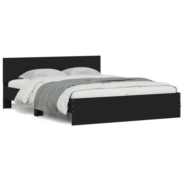vidaXL Bed Frame without Mattress Black 150x200 cm King Size