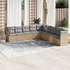 vidaXL 9 Piece Garden Sofa Set with Cushions Beige Poly Rattan