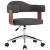 vidaXL Office Chair | Grey | Fabric (90% cotton, 10% polyester), bentwood, metal