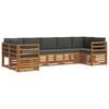 vidaXL Outdoor Sofa Set 7 pcs Natural and Anthracite