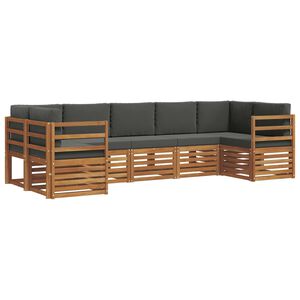 vidaXL Outdoor Sofa Set 7 pcs Natural and Anthracite