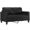 vidaXL 3 Piece Sofa Set with Cushions Black Faux Leather