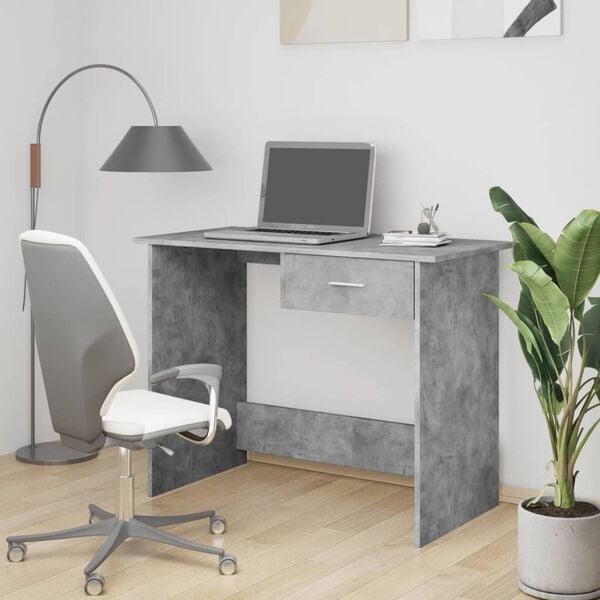 vidaXL Desk Concrete Grey 100x50x76 cm Engineered Wood