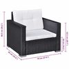 vidaXL 6 Piece Garden Lounge Set with Cushions Poly Rattan Black