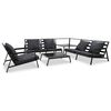 vidaXL 5 Piece Garden Lounge Set with Cushions Aluminium Dark Grey