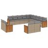 vidaXL 13 Piece Garden Sofa Set with Cushions Beige Poly Rattan