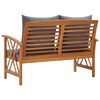 vidaXL Garden Bench with Cushions 119 cm Solid Acacia Wood