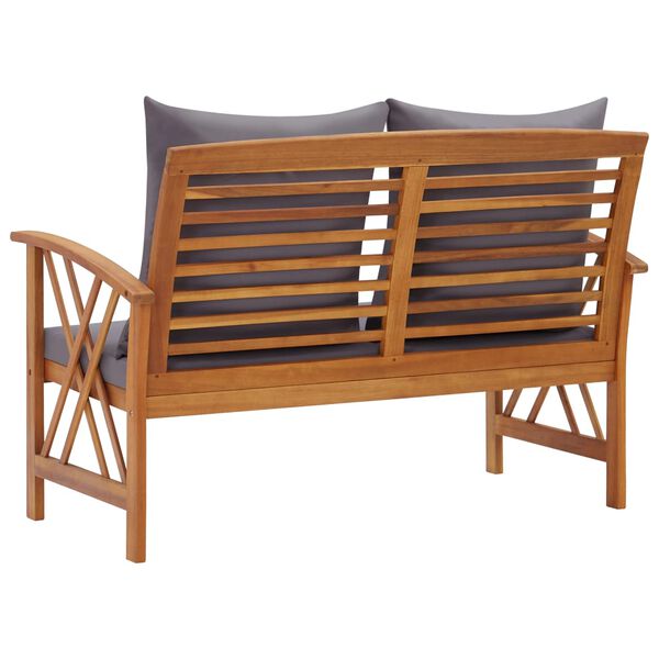 vidaXL Garden Bench with Cushions 119 cm Solid Acacia Wood