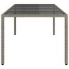 vidaXL Garden Table Grey 250x100x75 cm Tempered Glass and Poly Rattan