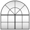 vidaXL Wall Mirror Black 80x80 cm Arch Iron