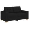 vidaXL Sofa 3 pcs Black 221 x 80 x 80 cm Fabric