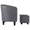 vidaXL Tub Chair with Footstool Grey Faux Leather