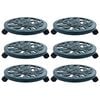 vidaXL Plant Trolleys 6 pcs Green 38 cm Plastic