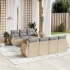 vidaXL 8 Piece Garden Sofa Set with Cushions Beige Poly Rattan