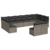 vidaXL 12 Piece Garden Sofa Set with Cushions Grey Poly Rattan