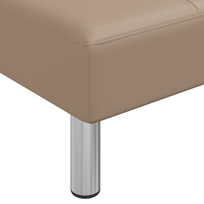 vidaXL L-shaped Sofa Bed Cappuccino 255x140x70 cm Faux Leather
