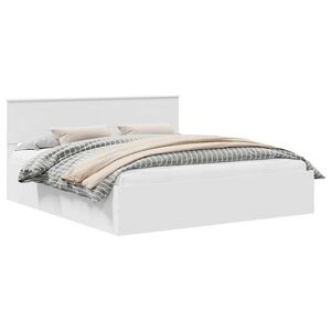 vidaXL Bed Frame with Headboard White 180 x 200 cm Engineered Wood