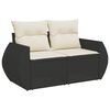 vidaXL 6 Piece Garden Sofa Set with Cushions Black Poly Rattan