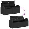 vidaXL Garden Sofa Set with Cushion 9 pcs Black Poly rattan