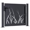 vidaXL Garden Gate Anthracite 100x100 cm Steel Grass Design