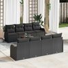 vidaXL Garden Sofa Set with Storage 9 pcs Black Poly Rattan