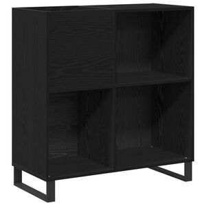vidaXL Record Cabinet Black oak 85 x 38 x 89 cm Engineered Wood