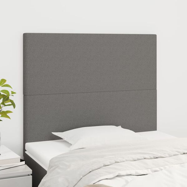 vidaXL Headboard Dark Grey 80x5x118/128 cm Fabric