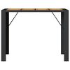 vidaXL Garden Bar Table with Acacia Wood Top Black 145x80x110 cm Poly Rattan