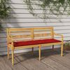 vidaXL Batavia Bench with Red Cushion 150 cm Solid Wood Teak