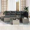 vidaXL Garden Sofa Set with Cushion 6 pcs Grey Poly Rattan