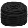 vidaXL Multipurpose Utility Rope 12 mm 25 m Black PP 930 kg Max Load