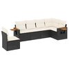vidaXL 6 Piece Garden Sofa Set with Cushions Black Poly Rattan