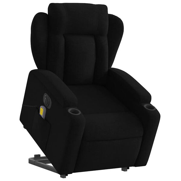 vidaXL Electric Stand up Massage Recliner Chair Black Fabric