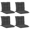 vidaXL Lowback Chair Cushions 4 pcs Melange Anthracite 100x50x7 cm