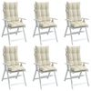 vidaXL Highback Chair Cushions 6 pcs Cream Oxford Fabric