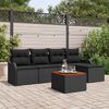 vidaXL Garden Sofa Set 6 pcs Black