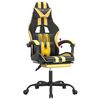vidaXL Swivel Gaming Chair with Footrest Black&Gold Faux Leather