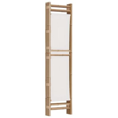 vidaXL Folding 3-Panel Room Divider 120 cm Bamboo and Canvas