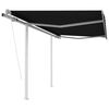 vidaXL Automatic Retractable Awning with Posts 3.5x2.5 m Anthracite