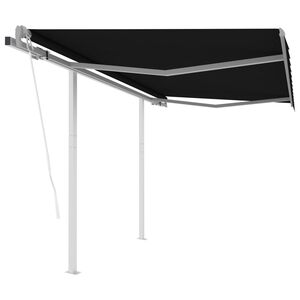 vidaXL Automatic Retractable Awning with Posts 3.5x2.5 m Anthracite