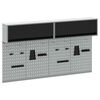 vidaXL Tool Cabinet Set with Shelf with Storage 6 pcs Black Steel