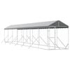 vidaXL Outdoor Dog Kennel with Roof Silver 2x14x2,5 m Galvanised Steel